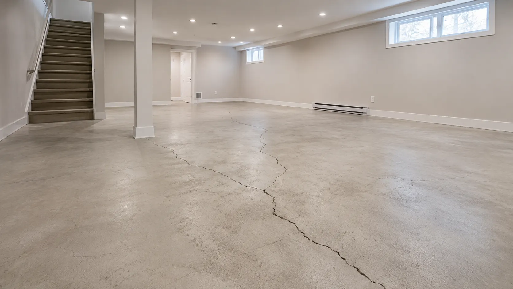 plancher beton sous sol fissure